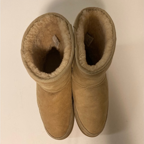 UGG Camel Suede Sheepskin Leather Mid Calf Winter Boots size 8 - Picture 5 of 16